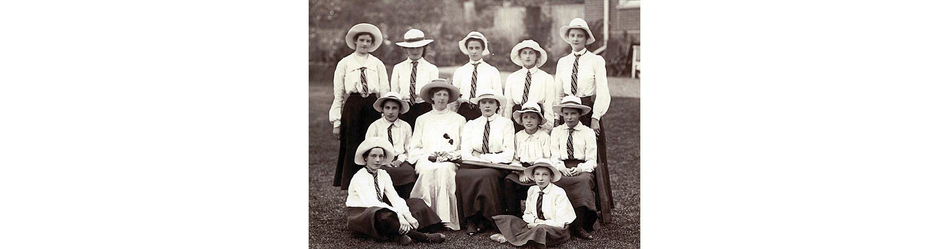 Girls Cricket Team 1904
A match report notes "the girls have embraced the game of cricket with enthusiasm but they must try and not jump out of the way of the ball when fielding".